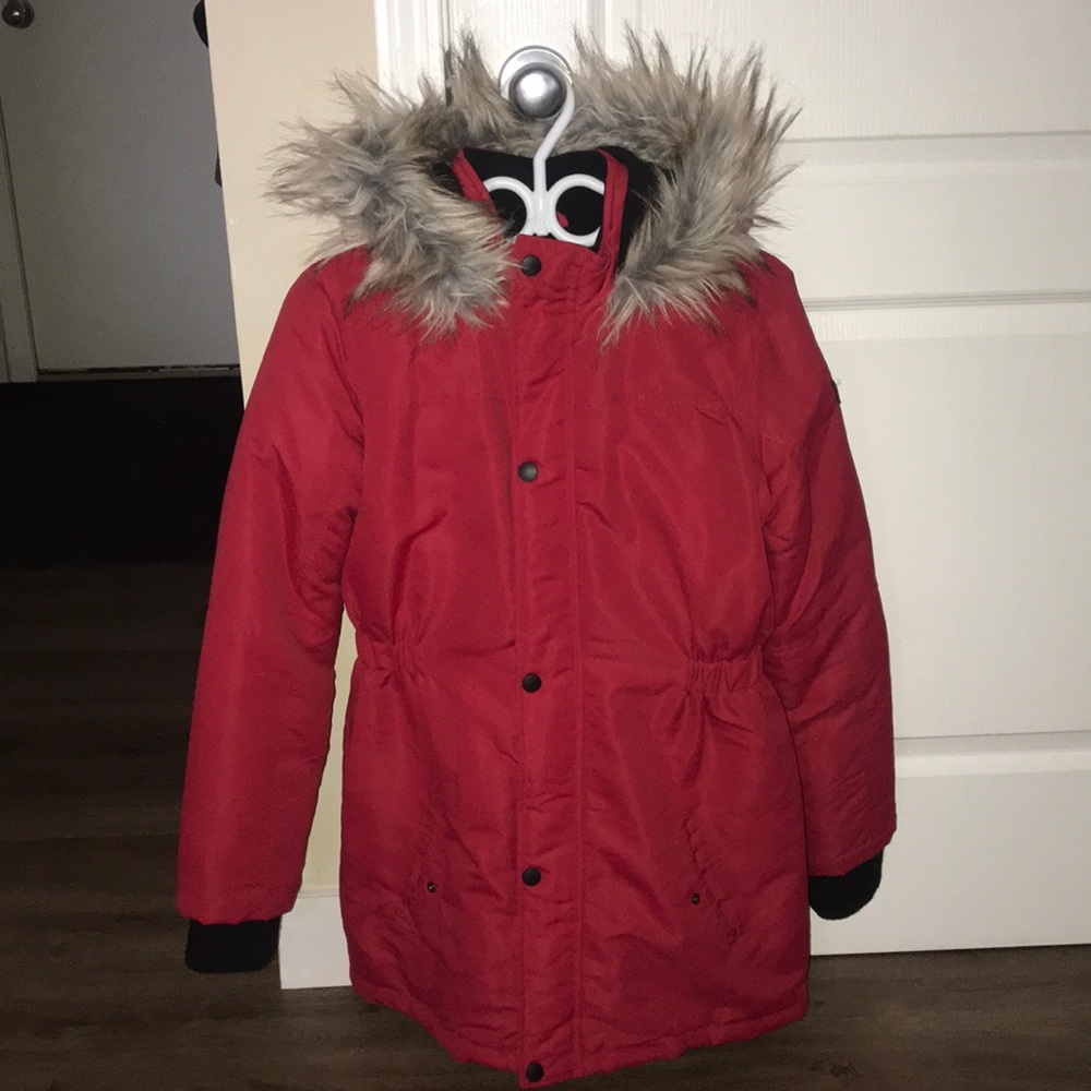 Red winter coat